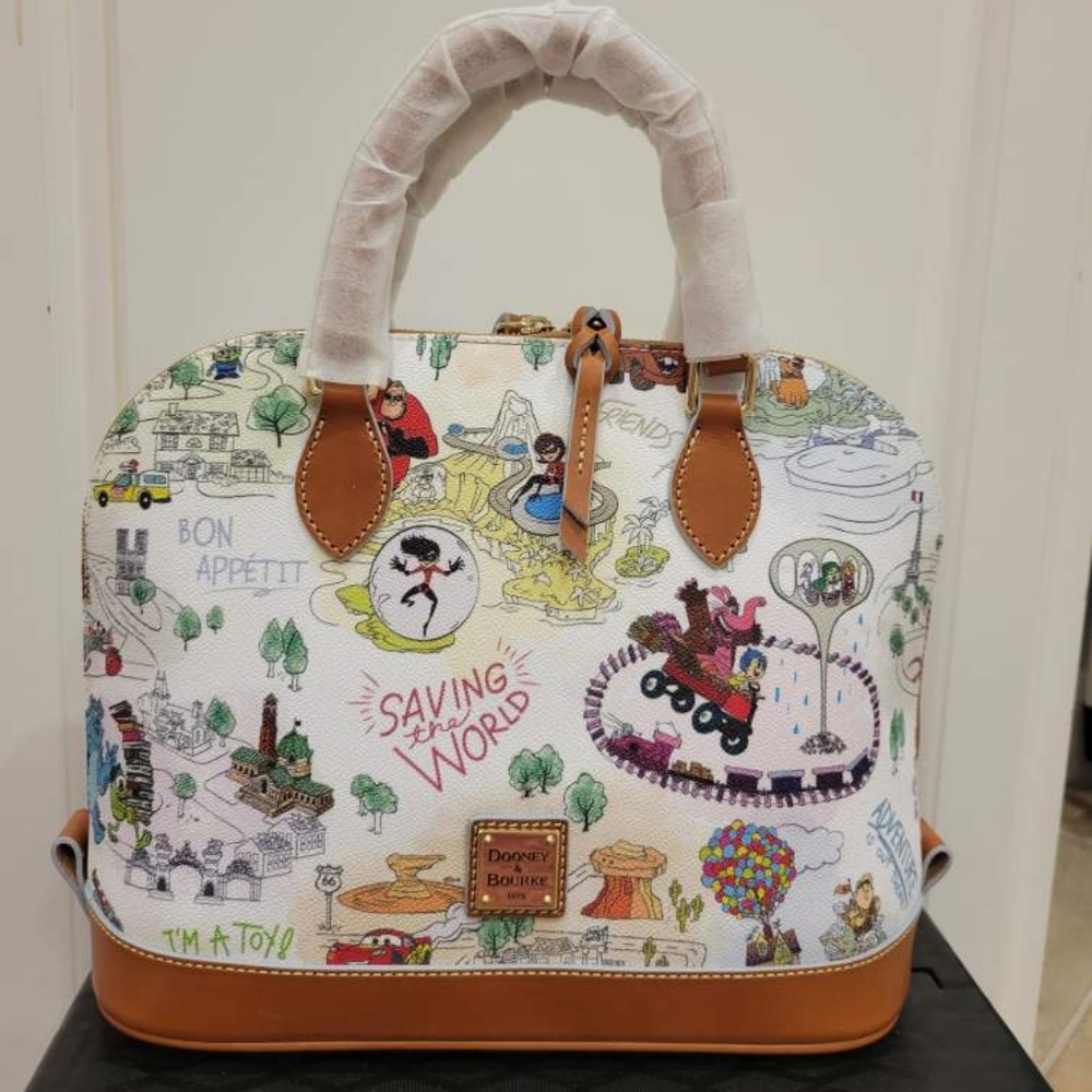 Brand New Disney Parks Pixar Dooney & Bourke Zip Satchel